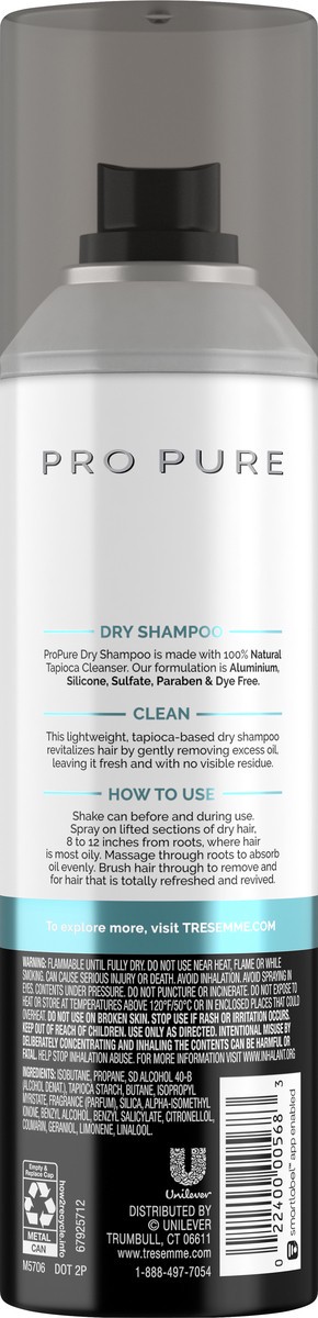 slide 4 of 5, TRESemmé Pro Pure Dry Shampoo Clean, 5 oz, 5 oz