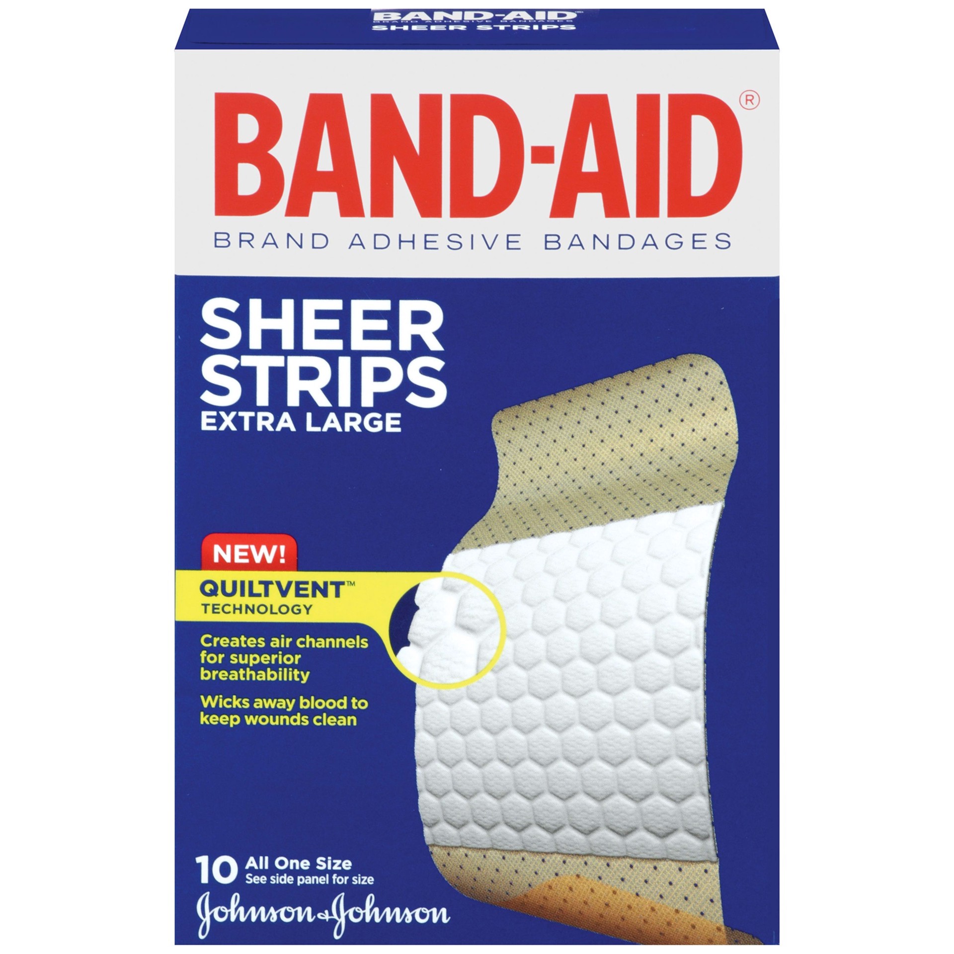 slide 2 of 2, BAND-AID Comfort-Flex Sheer Adhesive Bandages for an Active Lifestyle, Extra Large, 10 Count, 10 ct