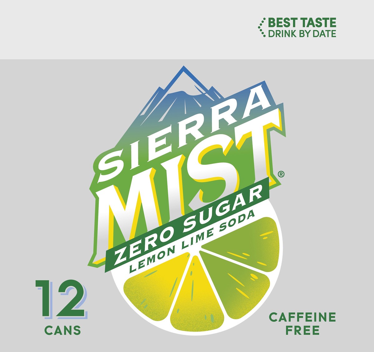 slide 3 of 3, Sierra Mist Zero Sugar Caffeine Free Lemon Lime Flavored Soda 12 ea, 12 ct