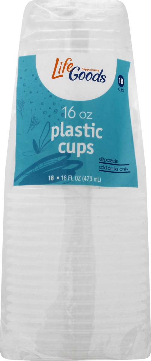 slide 3 of 8, Life Goods 16 Ounce Plastic Cups 18 ea, 18 ct
