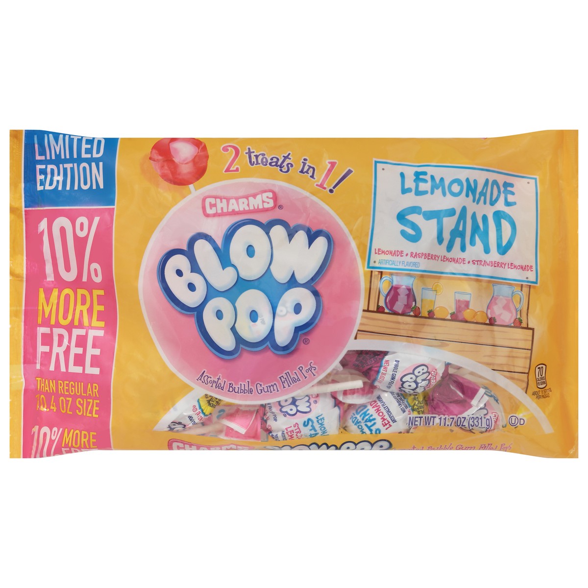 slide 13 of 13, Charms Lemonade Stand Blow Pop 11.7 oz, 11.7 oz