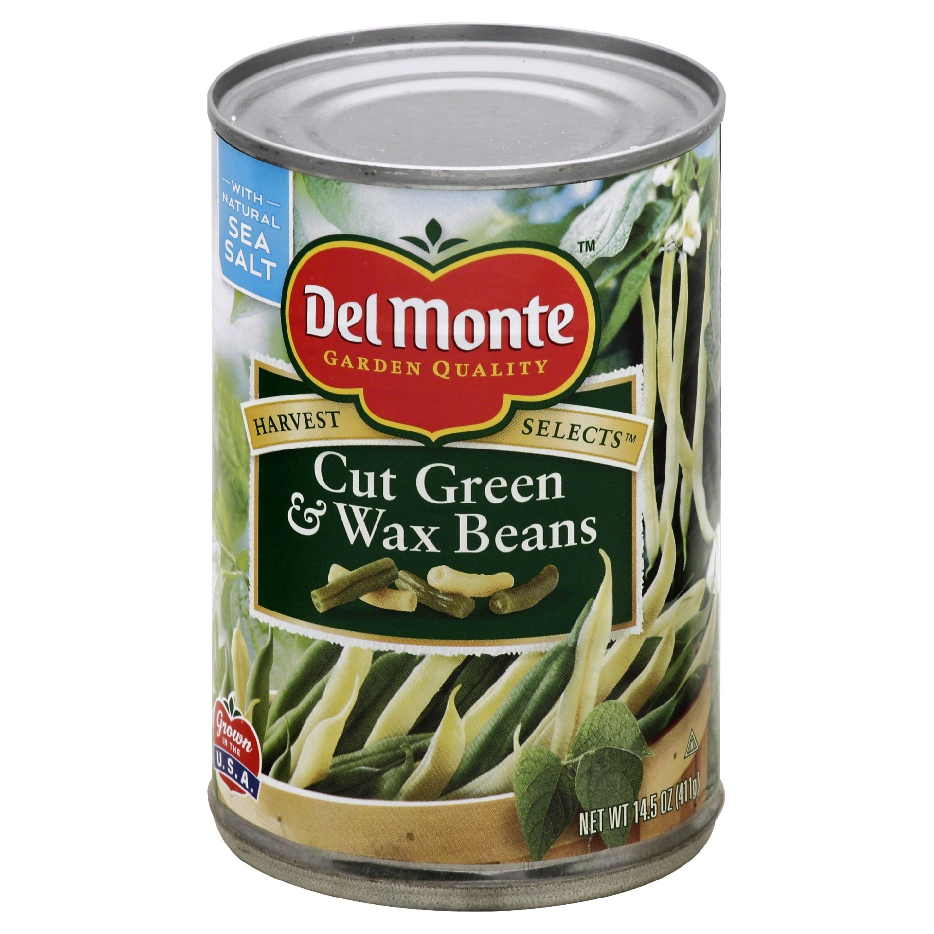 slide 1 of 1, Del Monte Harvest Selects Cut Green & Wax Beans, 14.5 oz