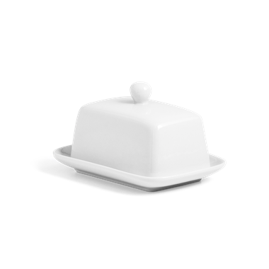 slide 1 of 1, Bia White Half Butter Dish, 1 ct