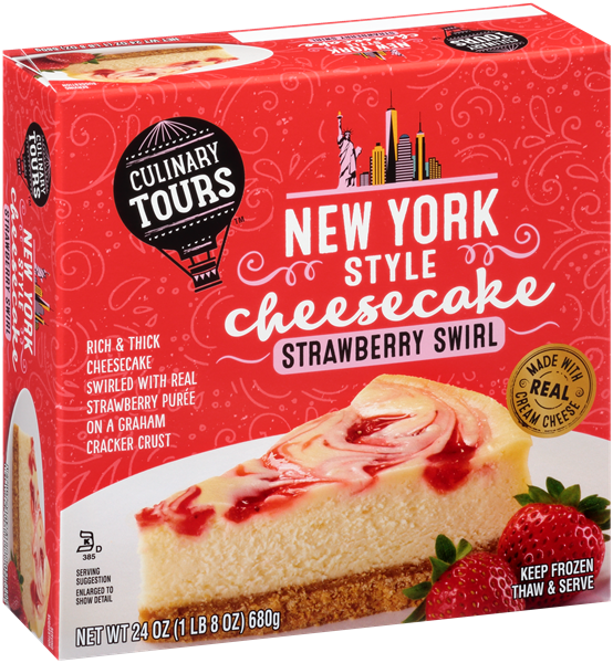 slide 1 of 1, Culinary Tours Strawberry Swirl New York Style Cheesecake, 24 oz