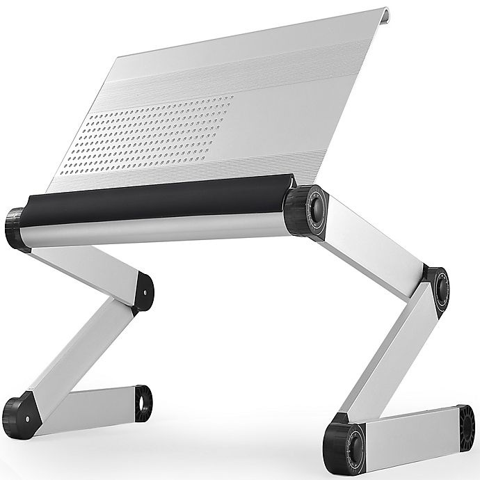 slide 1 of 8, Uncaged Ergonomics Workez Executive Adjustable Laptop/Tablet Stand - Silver, 1 ct