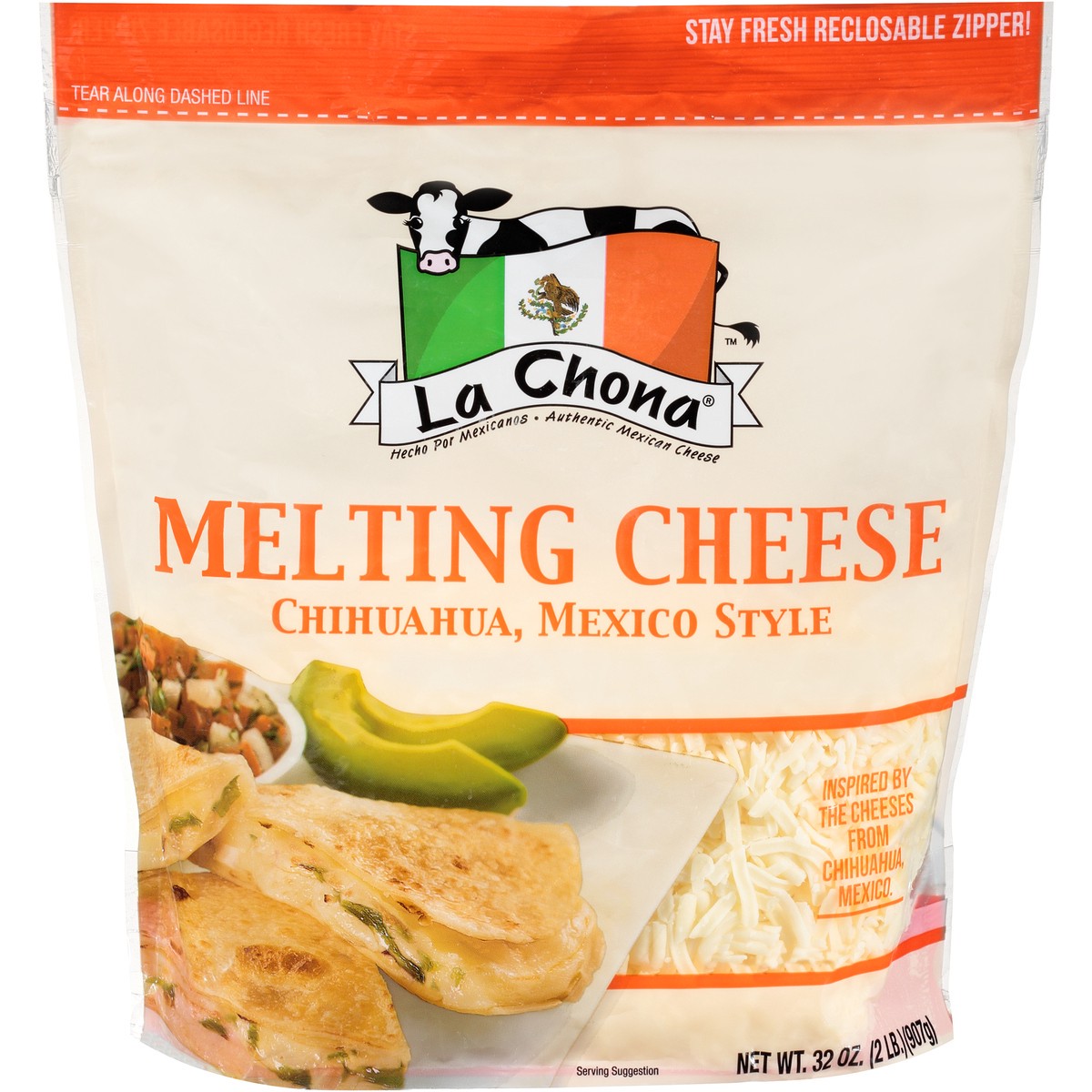slide 4 of 7, La Chona Chihuahua, Mexico Style Melting Cheese 32 oz. Stand-Up Bag, 32 oz