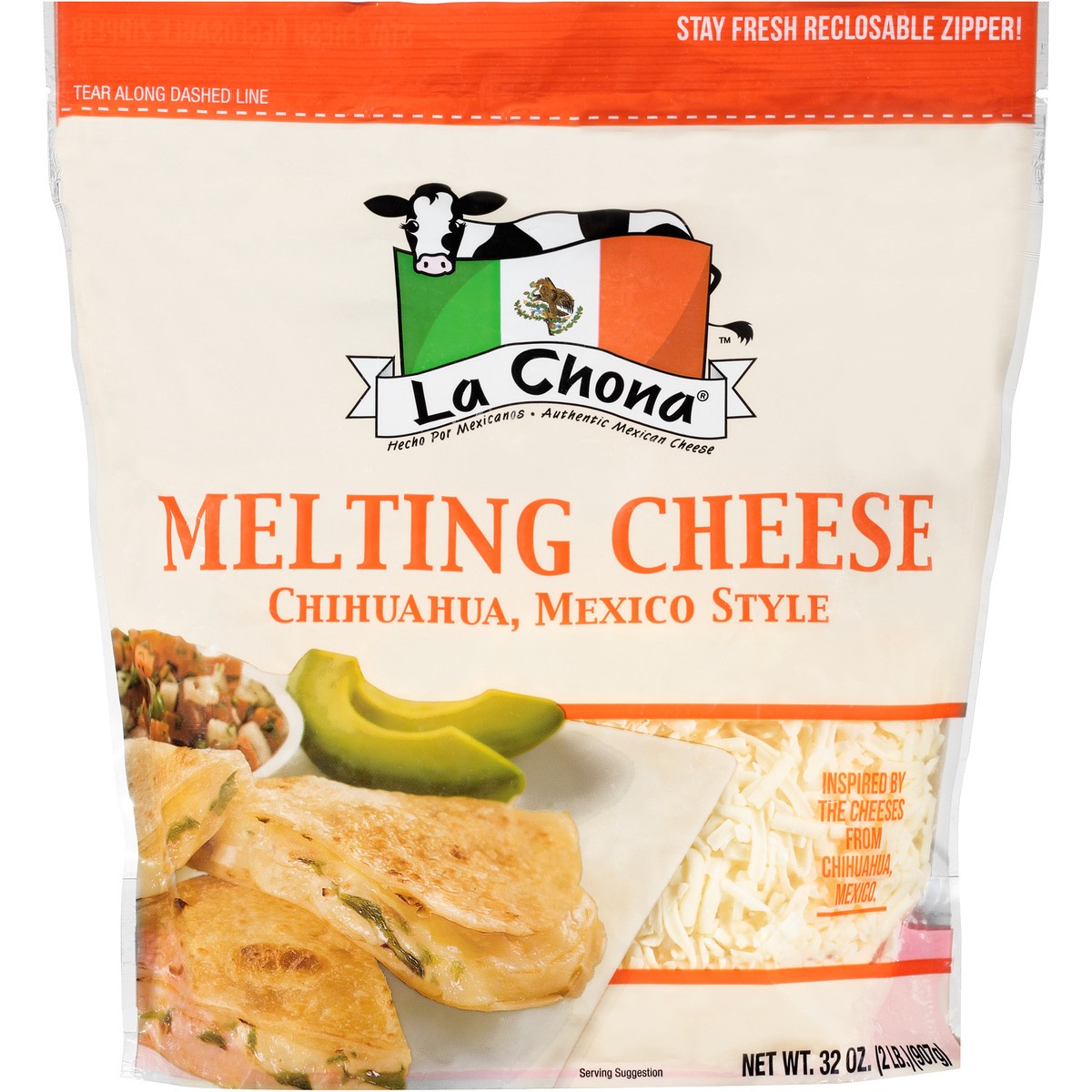 slide 1 of 7, La Chona Chihuahua, Mexico Style Melting Cheese 32 oz. Stand-Up Bag, 32 oz