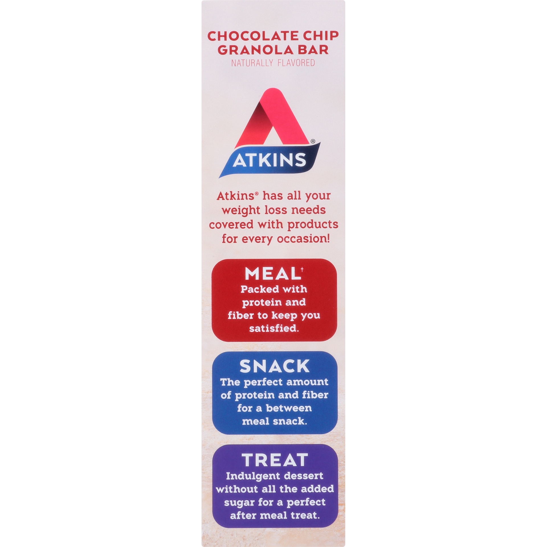 slide 4 of 8, Atkins Chocolate Chip Granola Meal Bar, 5 ct