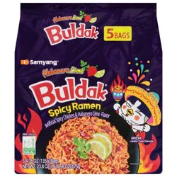 Samyang Buldak Spicy Habanero Lime Ramen 5 - 4.76 Oz Bags
