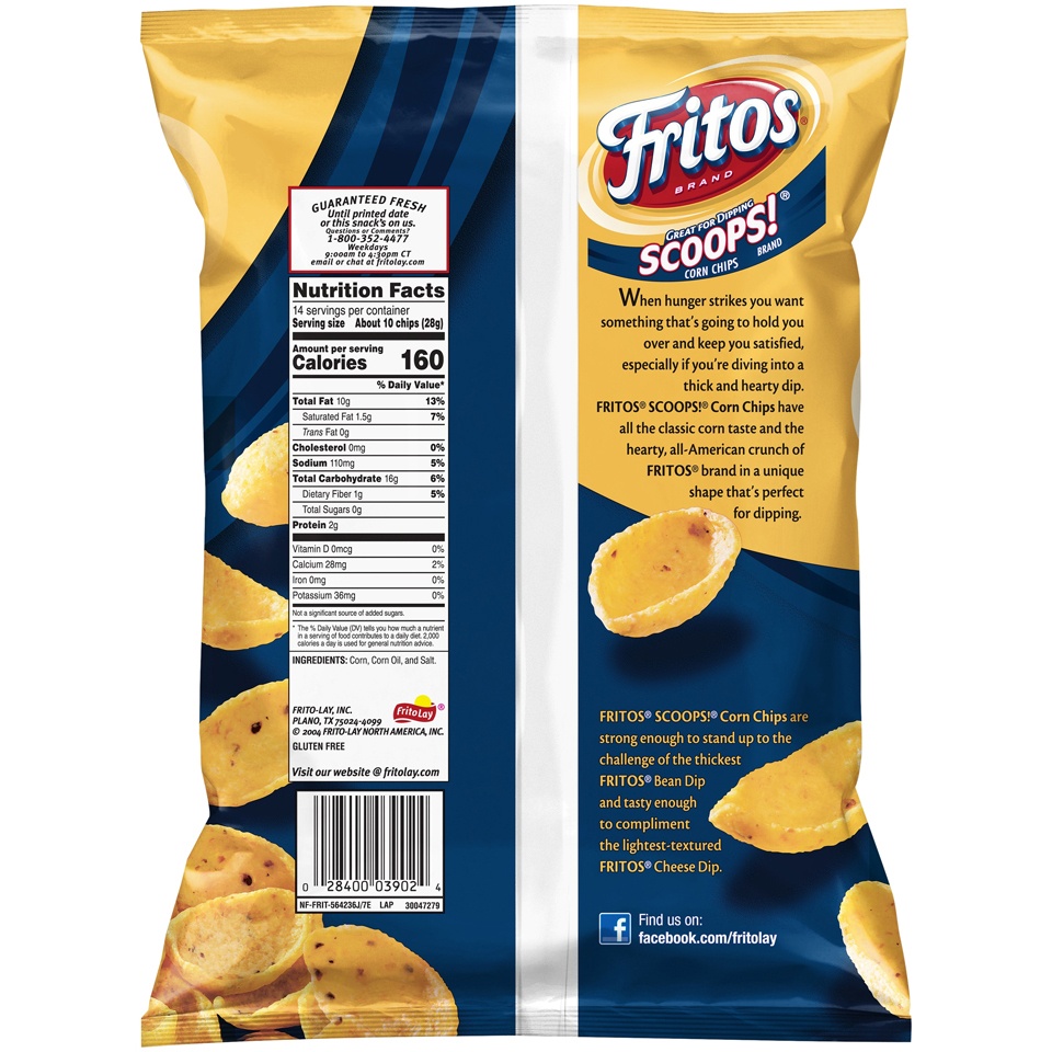 slide 2 of 4, Fritos Scoops! Corn Chips, 14 oz