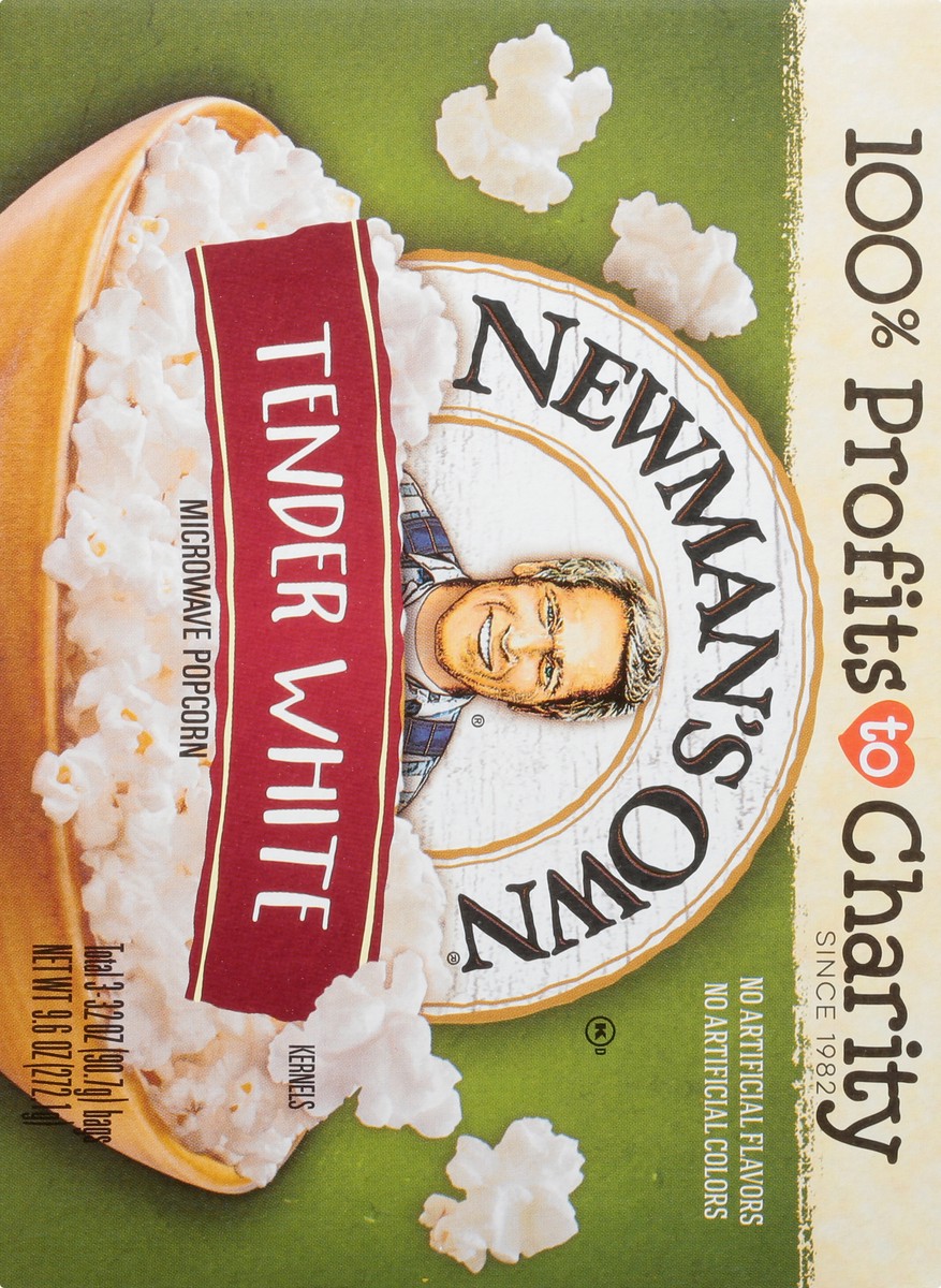 slide 2 of 13, Newman's Own Tender White Kernels Microwave Popcorn 3 ea, 3 ct; 3.32 oz