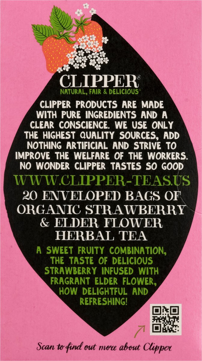 slide 9 of 13, Clipper Organic Strawberry & Elder Flower Herbal Tea 20 ea, 20 ct