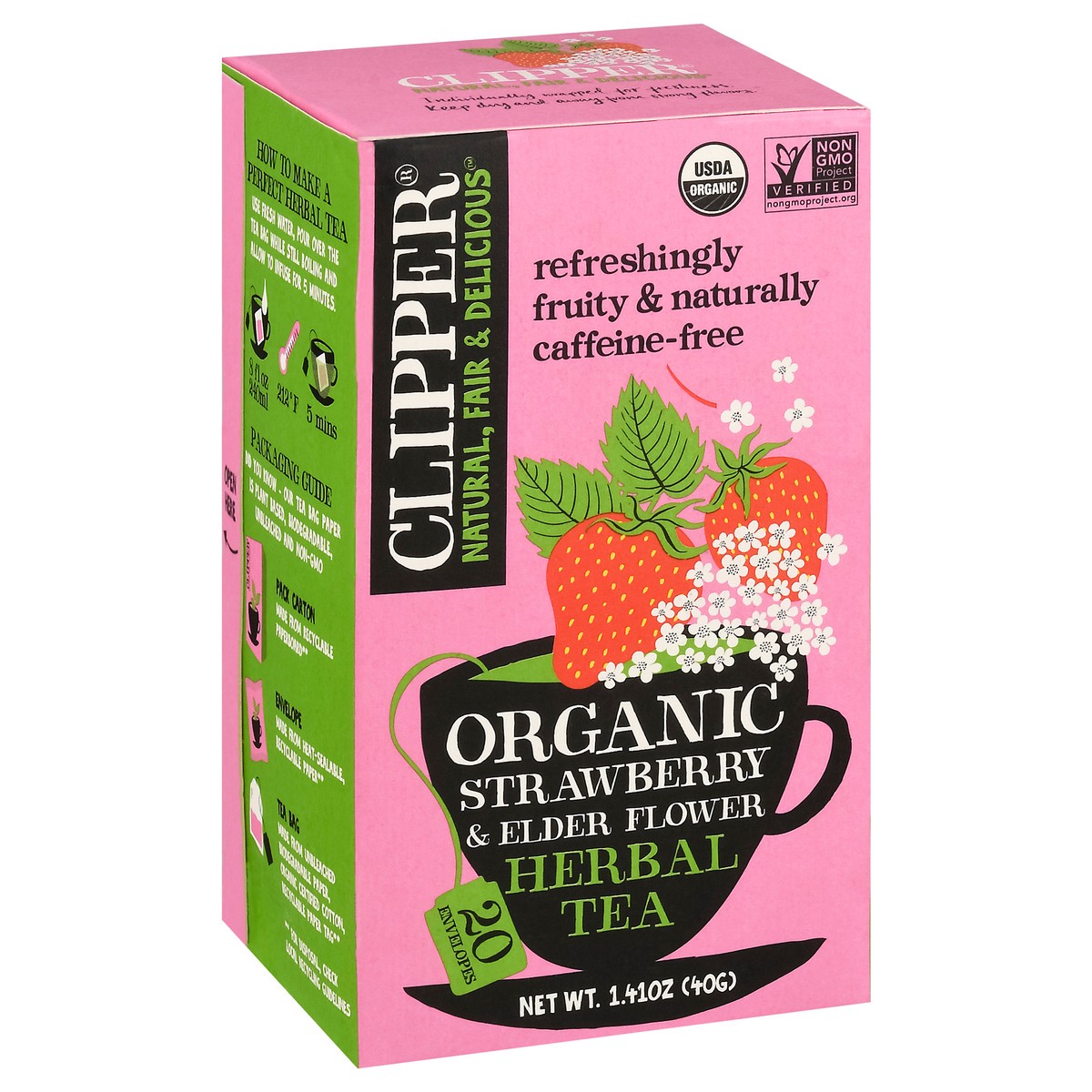 slide 10 of 13, Clipper Organic Strawberry & Elder Flower Herbal Tea 20 ea, 20 ct