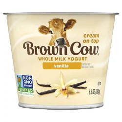 Brown Cow Cream Top Vanilla Whole Milk Yogurt, 5.3 oz. Cup