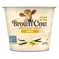 Brown Cow Cream Top Vanilla Whole Milk Yogurt, 5.3 oz. Cup