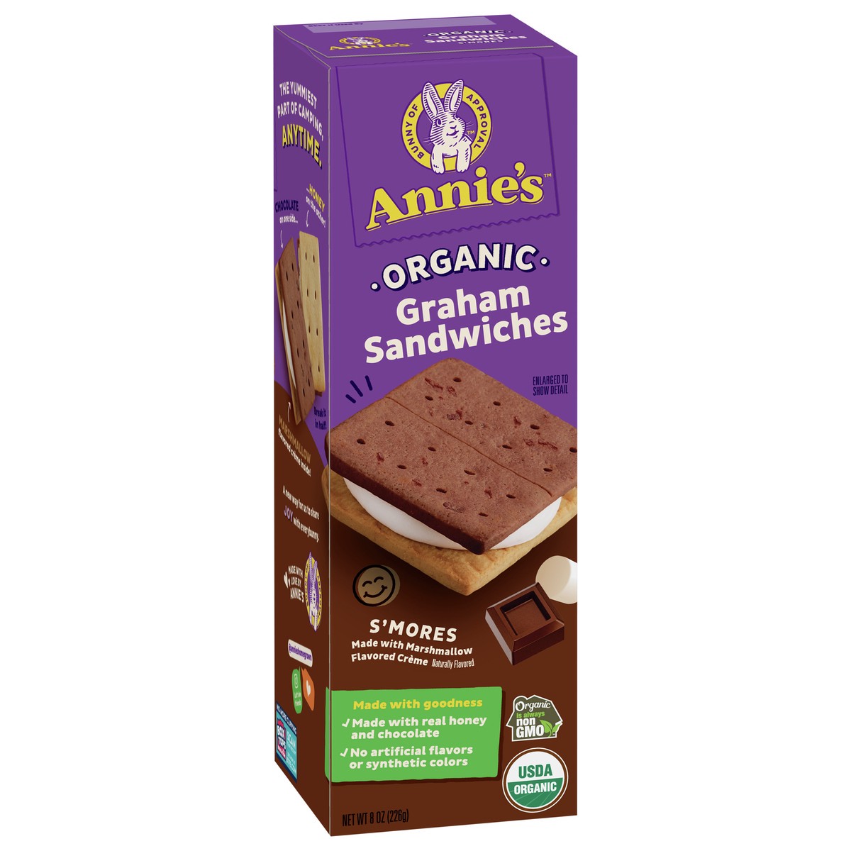 slide 6 of 9, Annie's Organic Graham Sandwich Cookies, S'mores, 12 Count, 8 oz, 8 oz
