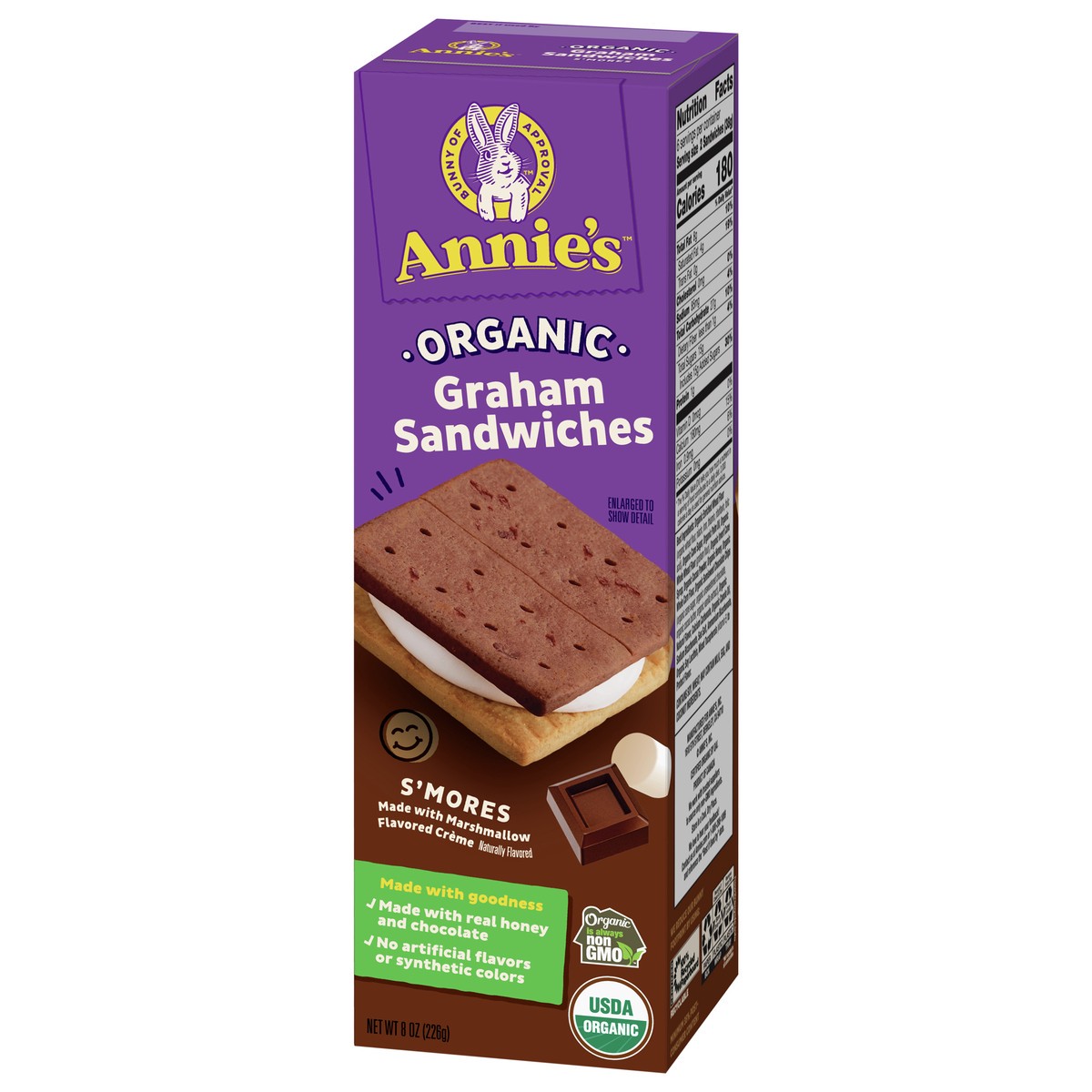 slide 2 of 9, Annie's Organic Graham Sandwich Cookies, S'mores, 12 Count, 8 oz, 8 oz