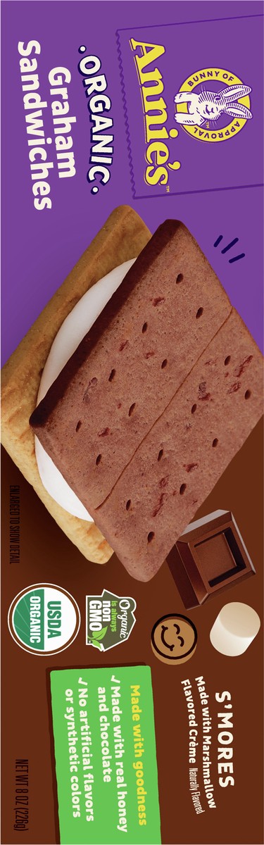 slide 5 of 9, Annie's Organic Graham Sandwich Cookies, S'mores, 12 Count, 8 oz, 8 oz