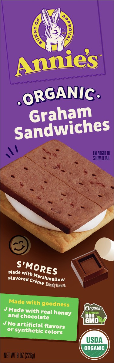 slide 8 of 9, Annie's Organic Graham Sandwich Cookies, S'mores, 12 Count, 8 oz, 8 oz