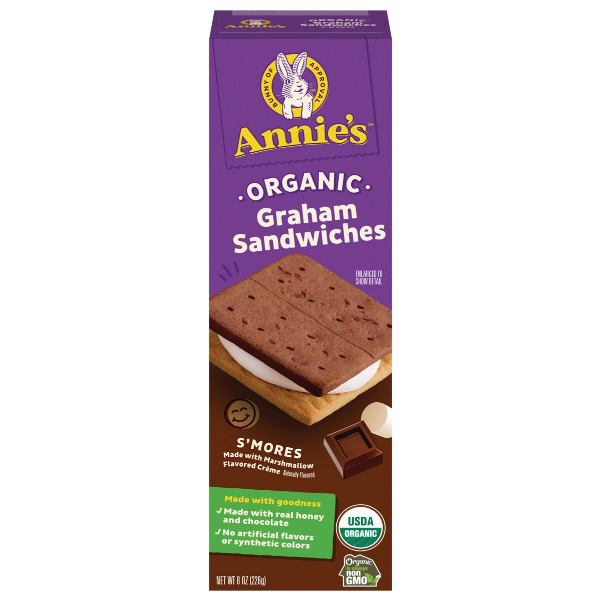 slide 1 of 9, Annies Homegrown Organic Smores Graham Cracker Sandwich Cookies, 8 oz