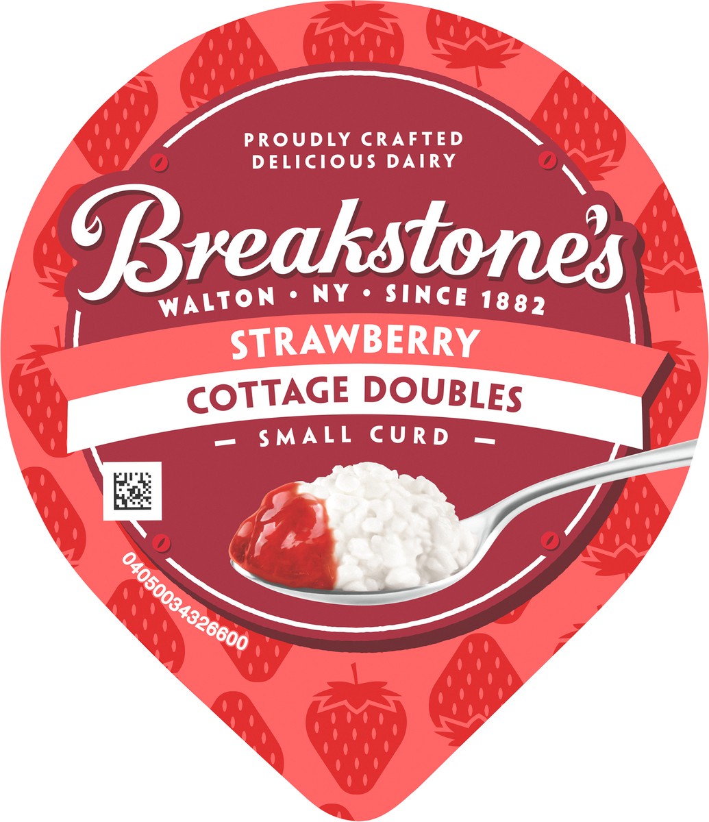 slide 6 of 11, Breakstone's Cottage Doubles Lowfat Cottage Cheese & Strawberry Topping with 2% Milkfat, 4.7 oz Cup, 4.7 oz