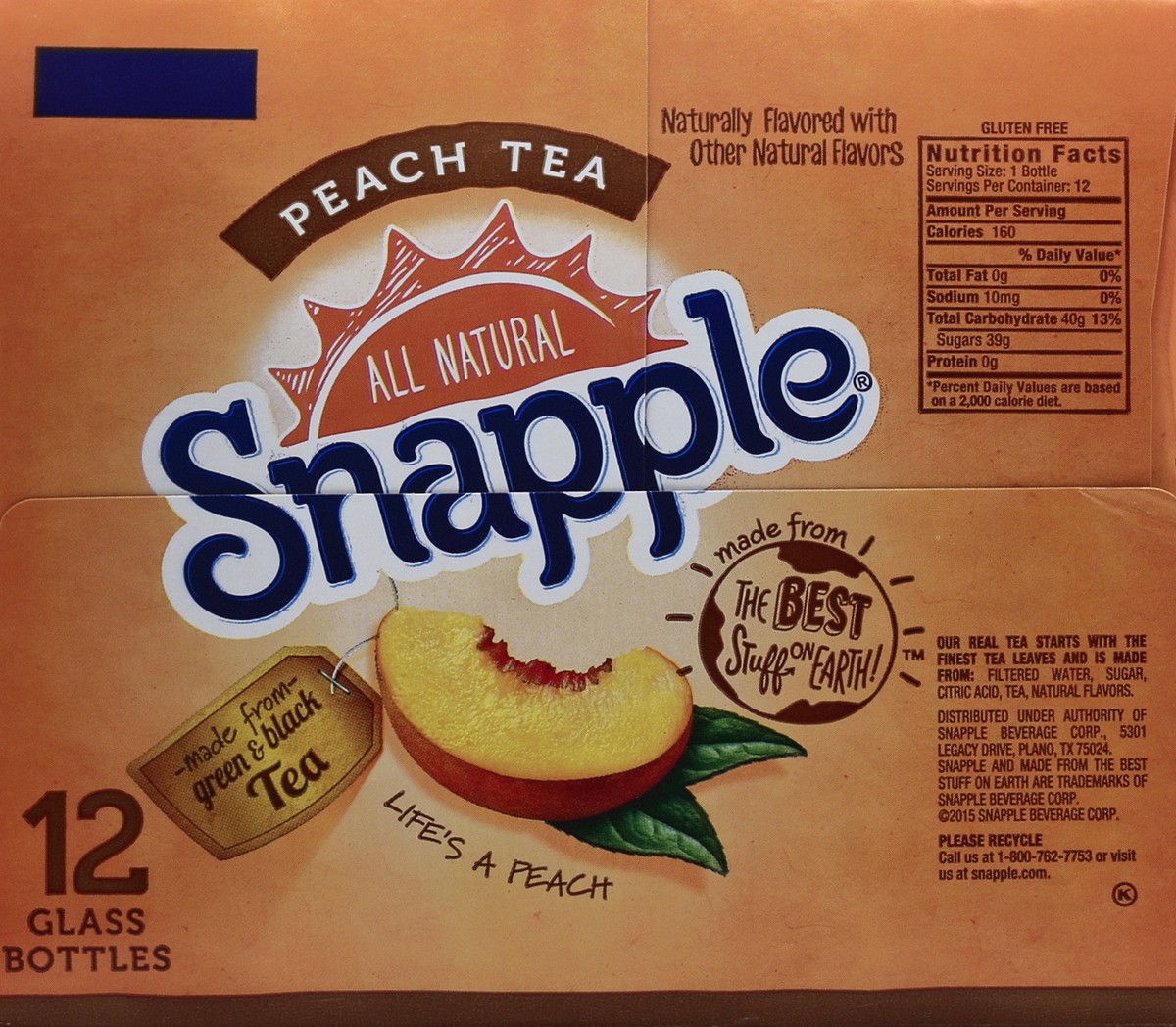 slide 3 of 6, Snapple Peach Tea , 