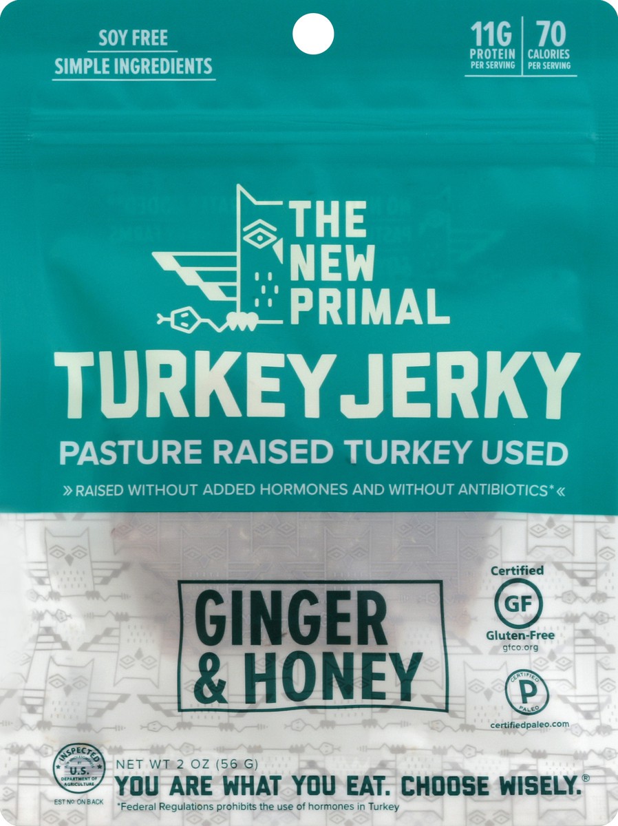 slide 1 of 4, New Primal Turkey Jerky 2 oz, 2 oz