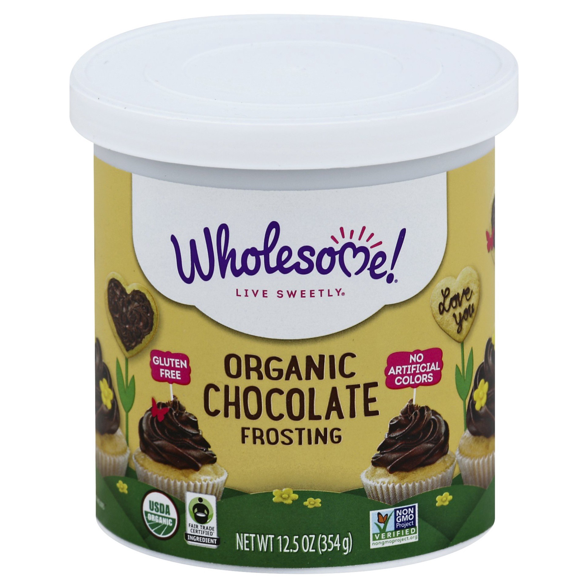 slide 1 of 3, Wholesome Organic Chocolate Frosting, 12.5 oz