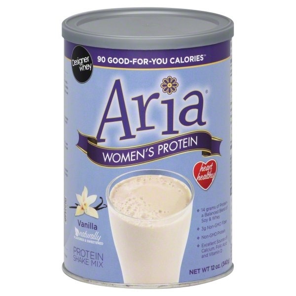 slide 1 of 1, Aria Women's Vanilla Protein Powder, 12 oz