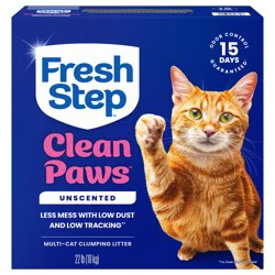 Fresh Step Clean Paws Multi-Cat Unscented Clumping Litter 22 lb