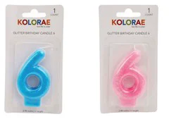 Kolorae Glitter Birthday Candle 6 ea