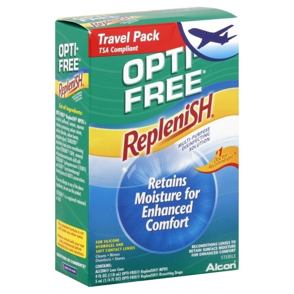 slide 1 of 1, Opti-Free Replenish Multi-Purpose Disinfecting Contact Solution, 4 fl oz