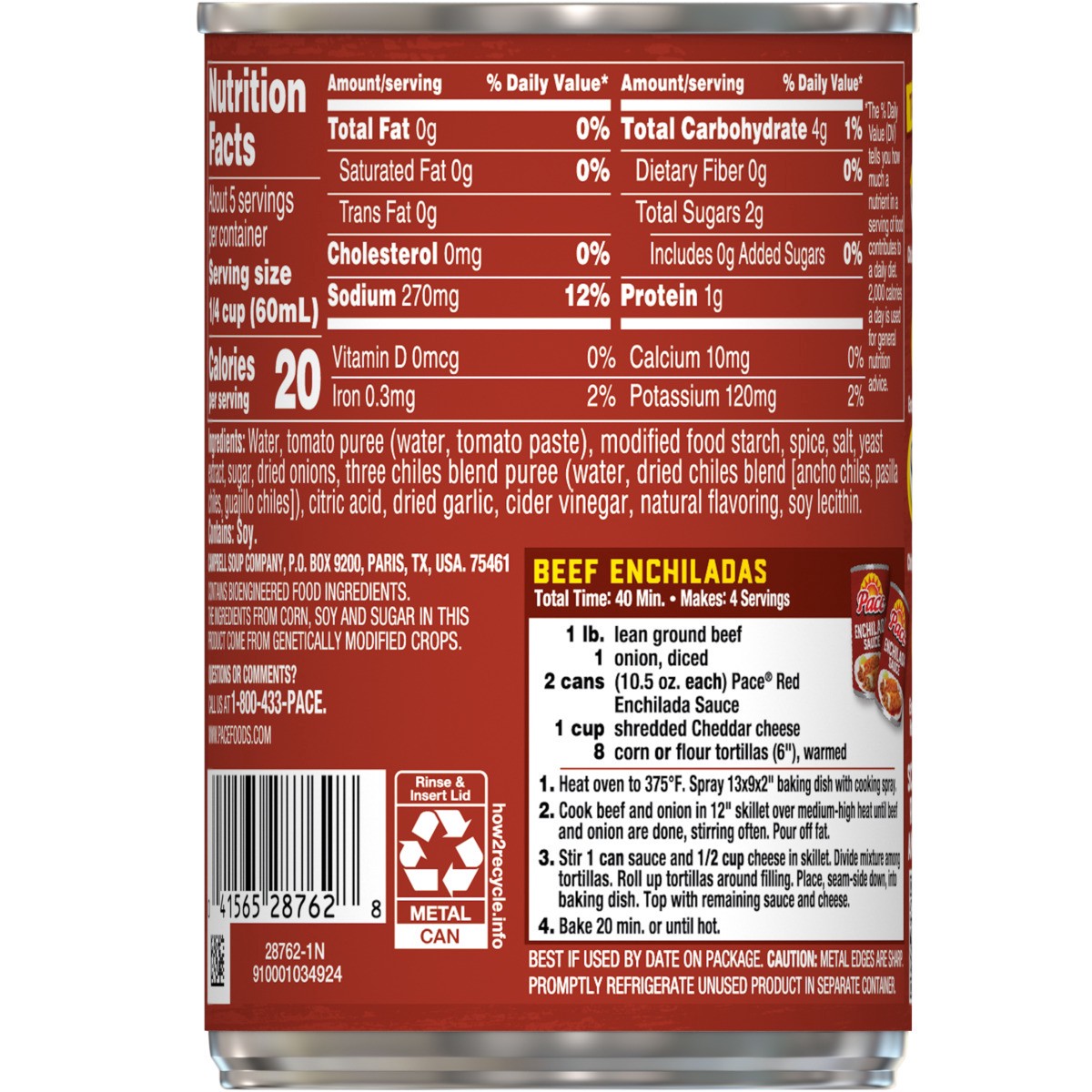 slide 10 of 11, Pace Mild Red Enchilada Sauce, 10.5 oz Can, 10.5 oz