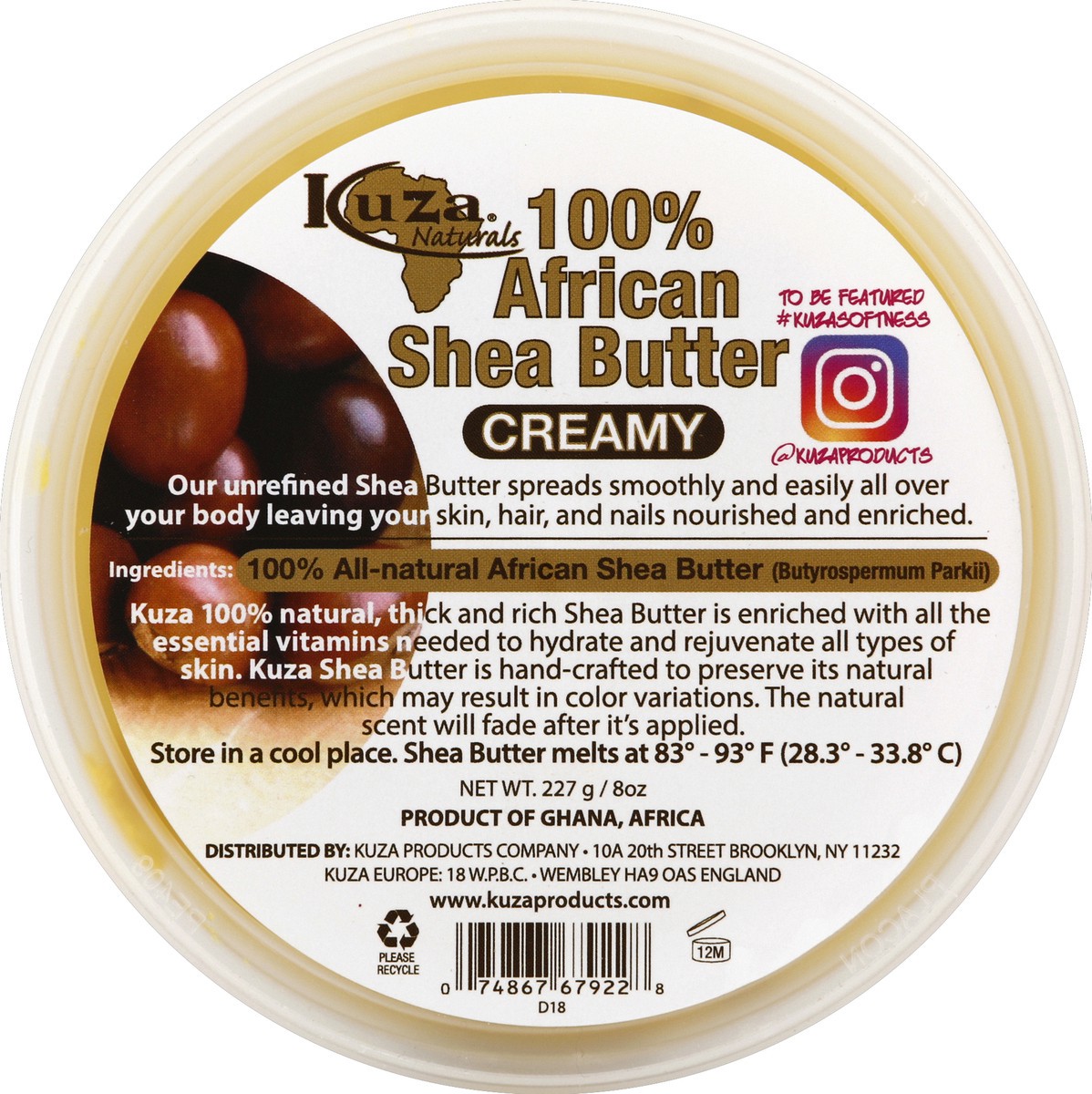 slide 2 of 6, Kuza Shea Butter 227 g, 8 oz