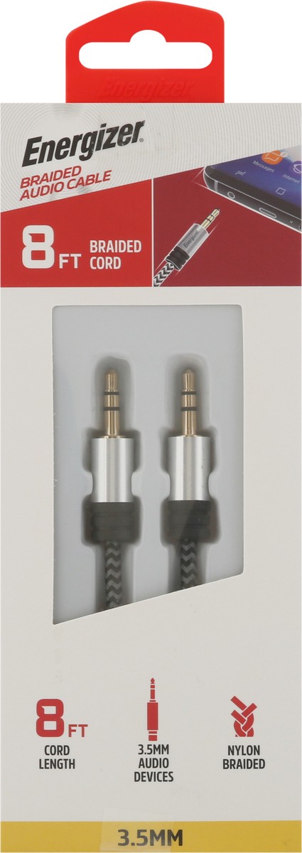 slide 6 of 11, Energizer 8 FT 3.5 MM Braided Cord Audio Cable 1 ea, 1 ct