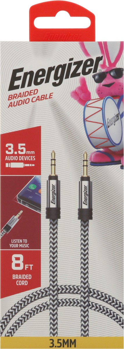 slide 5 of 11, Energizer 8 FT 3.5 MM Braided Cord Audio Cable 1 ea, 1 ct
