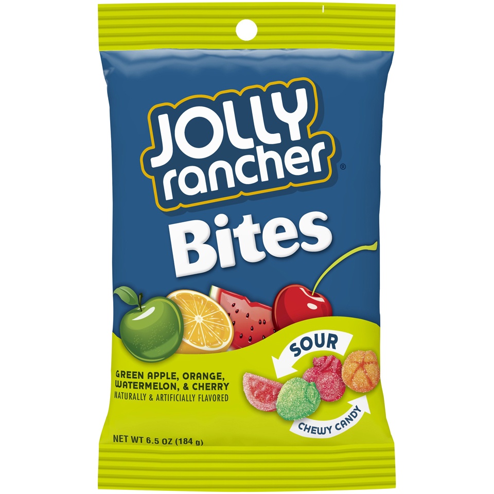 slide 1 of 1, Jolly Rancher Bites Green Apple, Orange, Watermelon, & Cherry Sour Chewy Candy, 6.5 oz