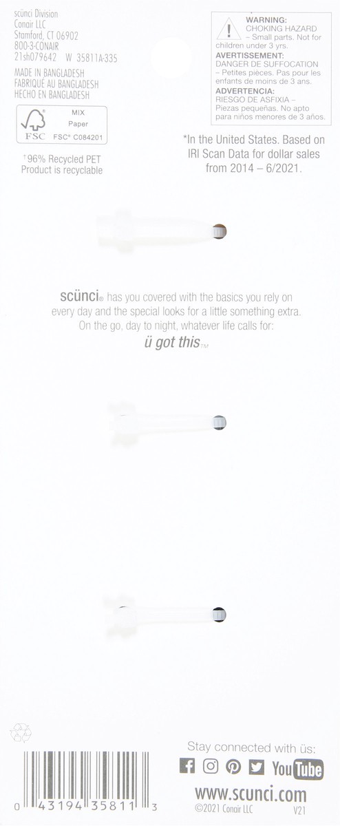 slide 4 of 9, scünci Jaw Clips 3 ea, 3 ct