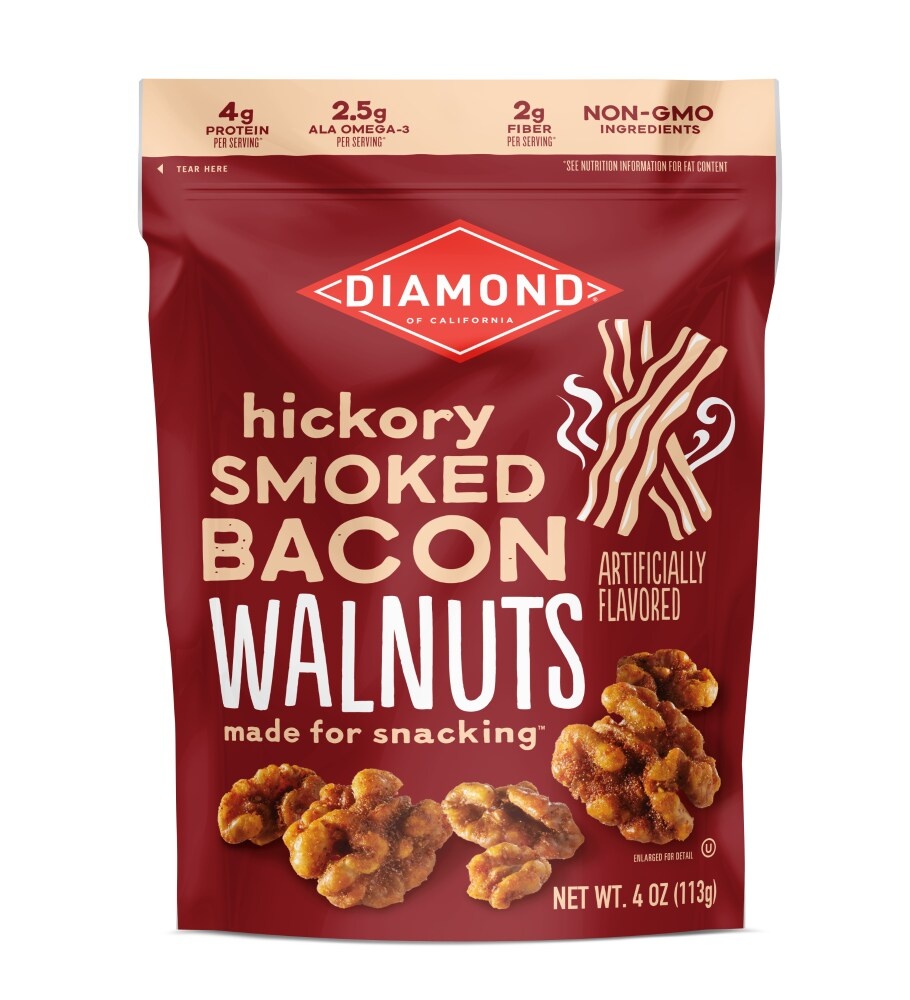 slide 1 of 1, Diamond Nuts Hickory Smoked Bacon Walnuts, 4 oz