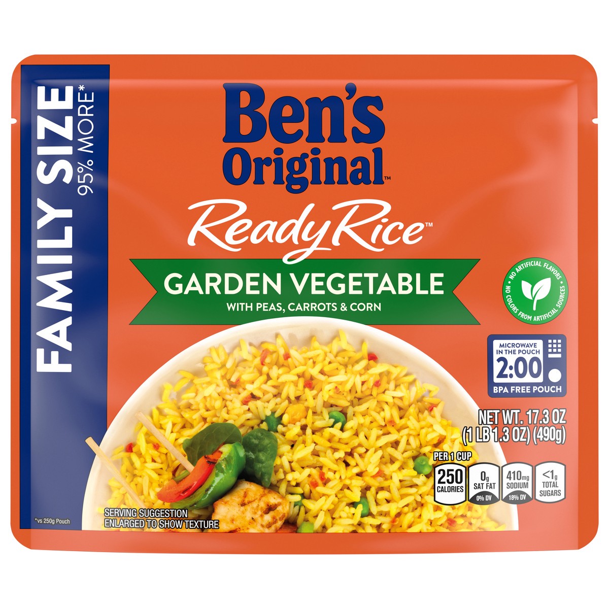 slide 5 of 8, BENS ORIGINAL READY RICE Garden Vegetable Family Size, 17.3 oz