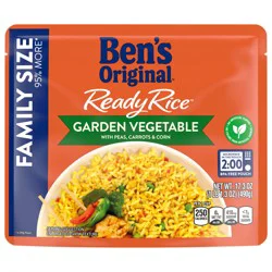 BEN'S ORIGINAL READY RICE Garden Vegetable Medley Flavored Rice, Family Size, 17.3 oz Pouch