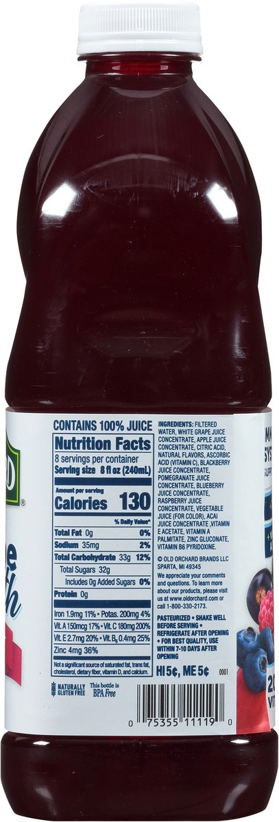 slide 13 of 13, Old Orchard Immune Health Superfruit 100% Juice 64 fl. oz. Bottle, 64 fl oz