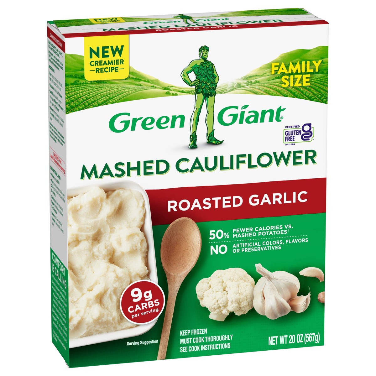 slide 4 of 9, Green Giant Roasted Garlic Mashed Cauliflower Family Size 20 oz, 20 oz