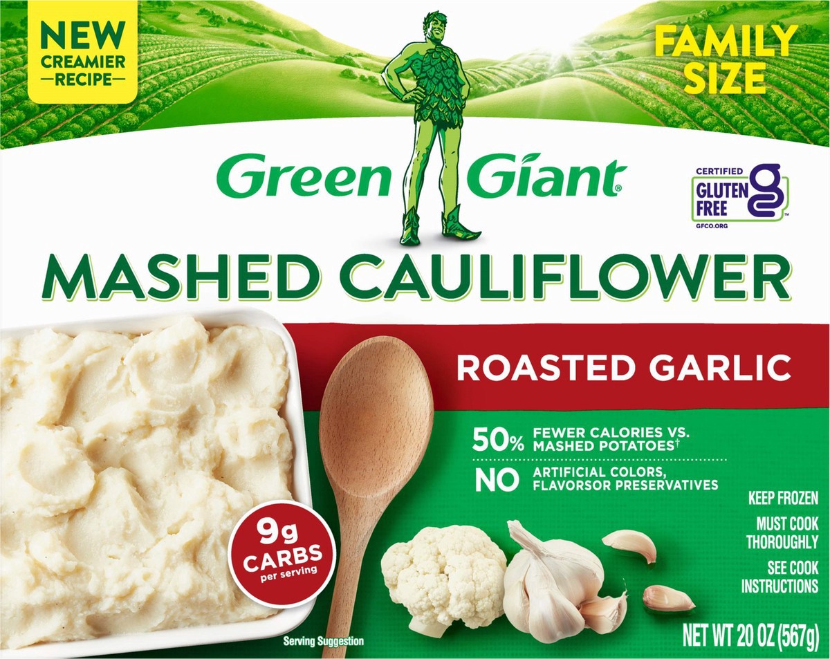 slide 6 of 9, Green Giant Roasted Garlic Mashed Cauliflower Family Size 20 oz, 20 oz