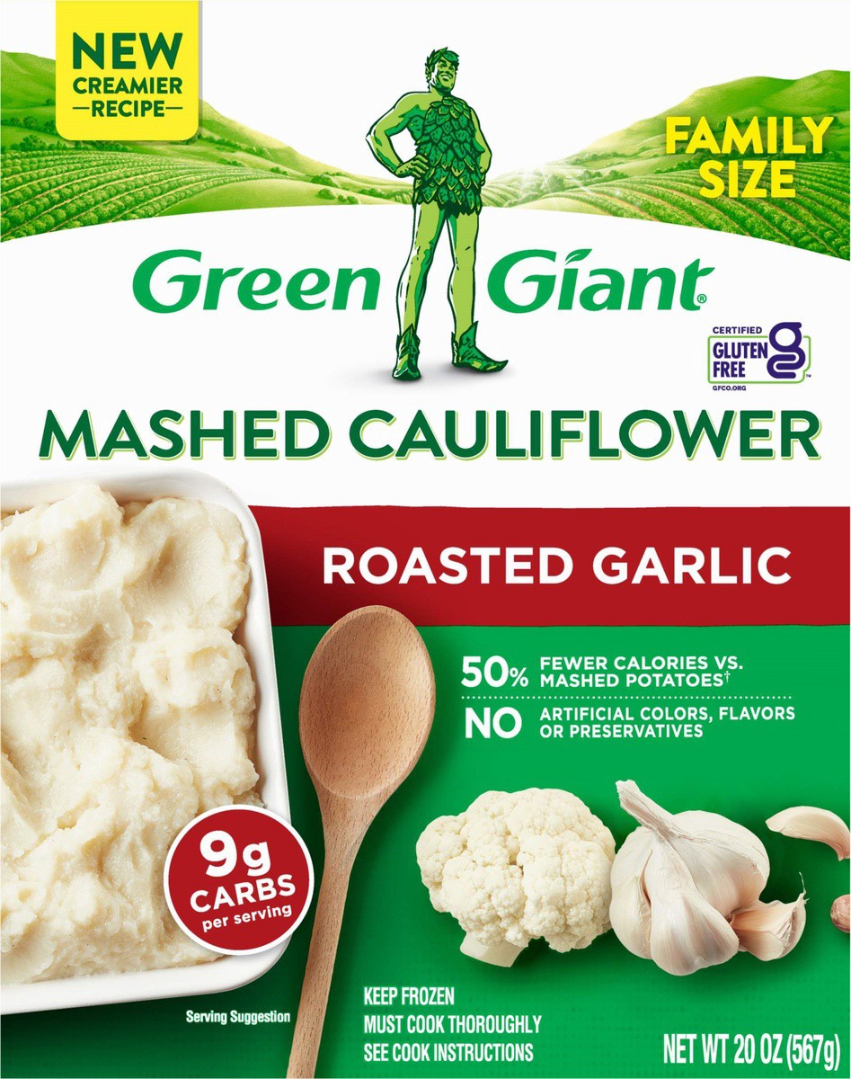 slide 5 of 9, Green Giant Roasted Garlic Mashed Cauliflower Family Size 20 oz, 20 oz