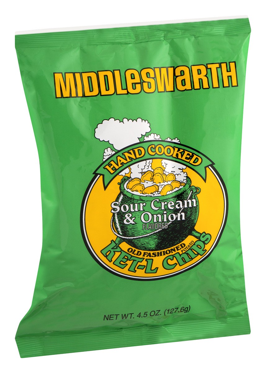 slide 3 of 9, Middleswarth Ket-L Hand Cooked Old Fashioned Sour Cream & Onion Flavored Potato Chips 3.5 oz, 4.5 oz