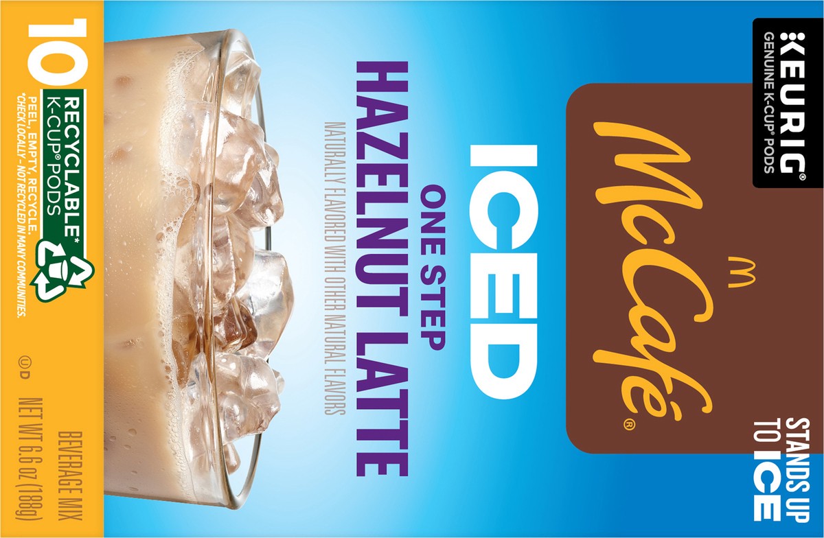 slide 5 of 7, McCafé McCafe ICED Hazelnut Latte, Keurig Single Serve K-Cups - 10 ct, 10 ct