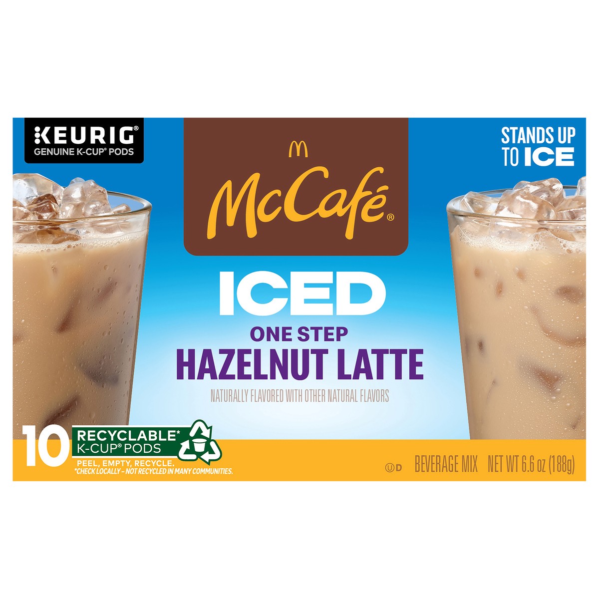 McCafé ICED One Step Hazelnut Latte, Keurig Single Serve K-Cup Pods, 10 ...
