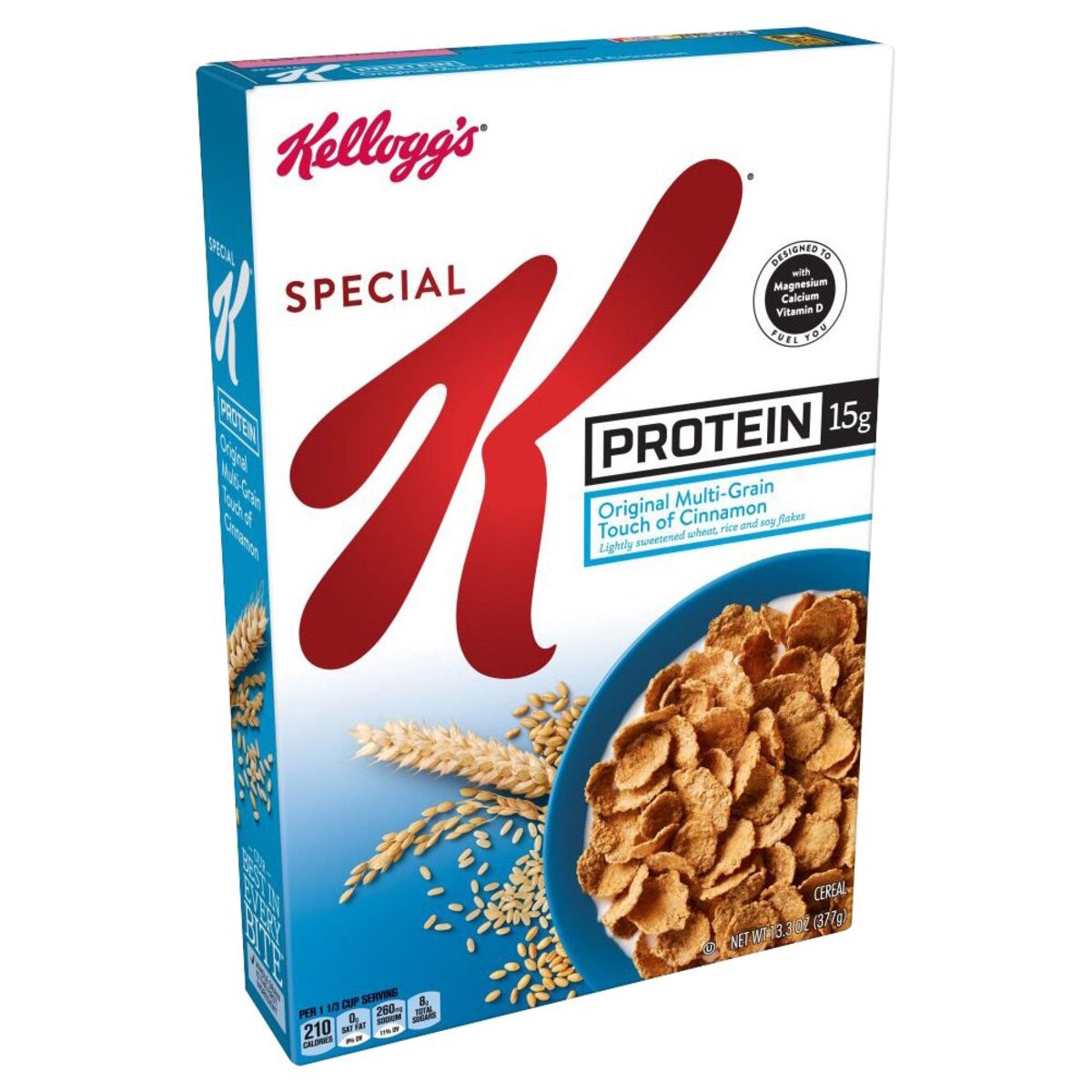 slide 1 of 5, Special K Protein Breakfast Cereal, 10g Protein, 11 Vitamins and Minerals, Original Multi-Grain Touch of Cinnamon, 13.3oz Box, 1 Box, 13.3 oz