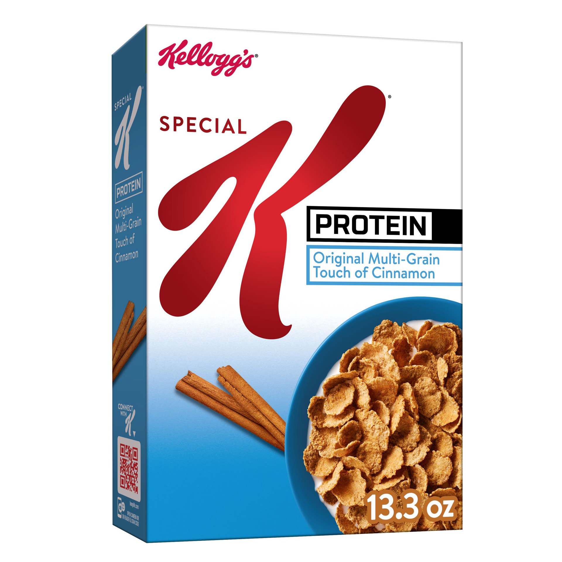 slide 1 of 5, Special K Protein Breakfast Cereal, 10g Protein, 11 Vitamins and Minerals, Original Multi-Grain Touch of Cinnamon, 13.3oz Box, 1 Box, 13.3 oz